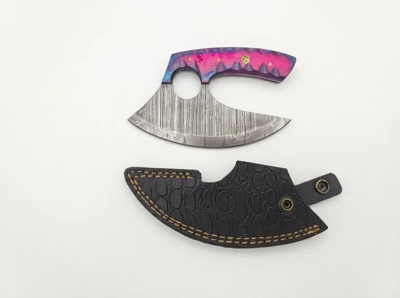 Karambit Knife Set w/ Colorful Handle & Sheath, primary view