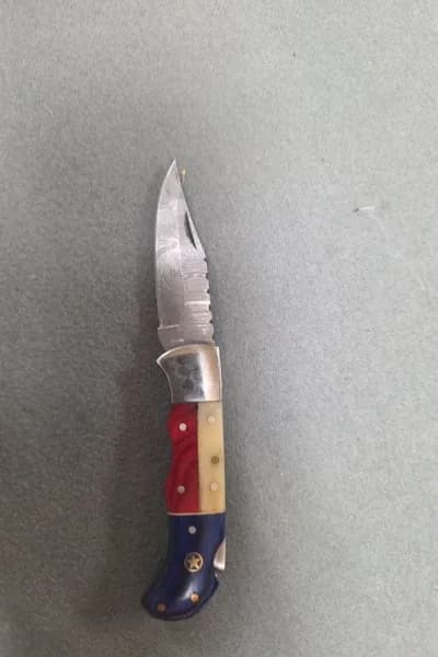 Fixed Blade Hunting Knife w/ Leather Sheath, interior view