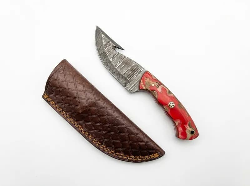Fixed Blade Hunting Knife w/ Leather Sheath, primary view