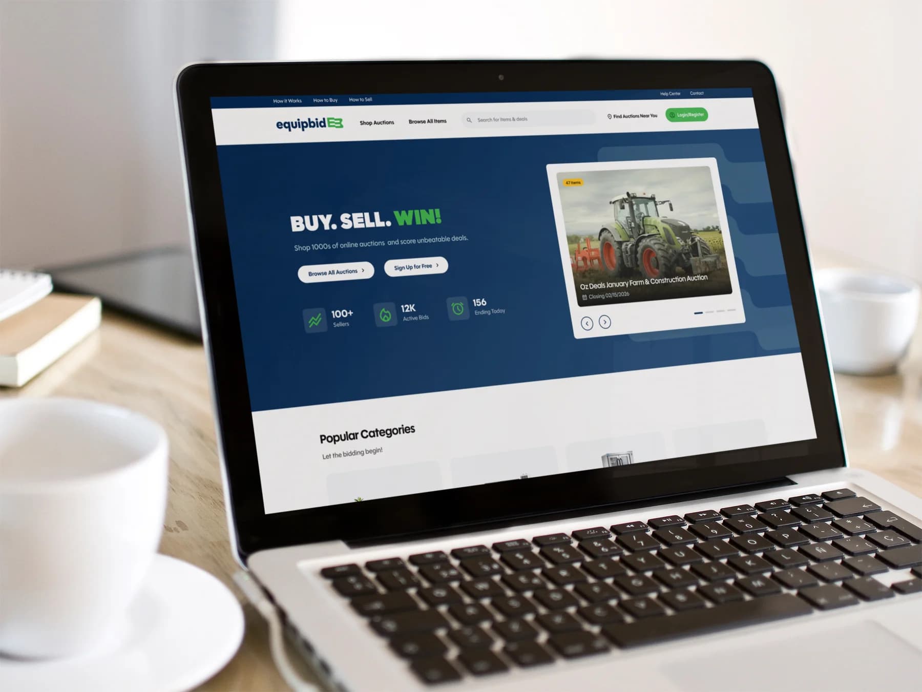 Browsing auction items on screen