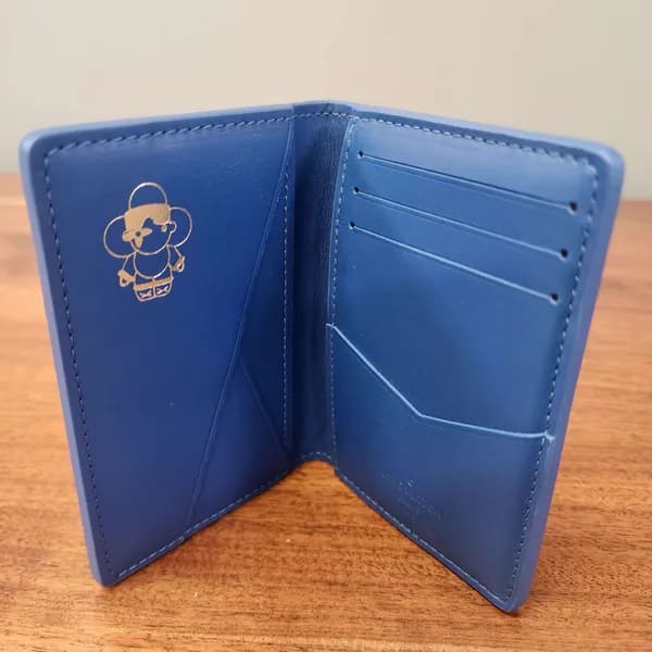 Louis Vuitton Monogram Wallet Compact Bifold Blue, rear view