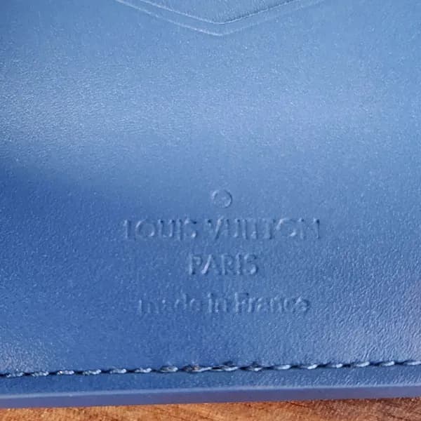Louis Vuitton Monogram Wallet Compact Bifold Blue, interior view