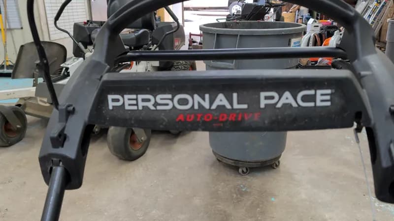 Toro Personal Pace Auto-Drive Lawn Mower, rear view