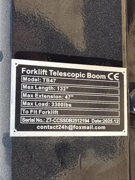 Forklift Telescopic Boom Extension Attachment TB47, rear view
