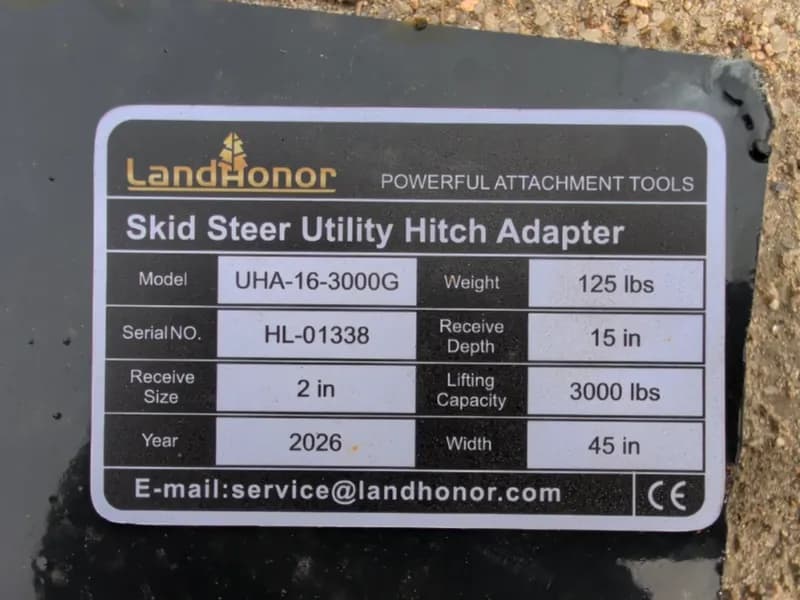 LandHonor UHA-16-3000G Utility Hitch Adapter 2in Receiver, side view