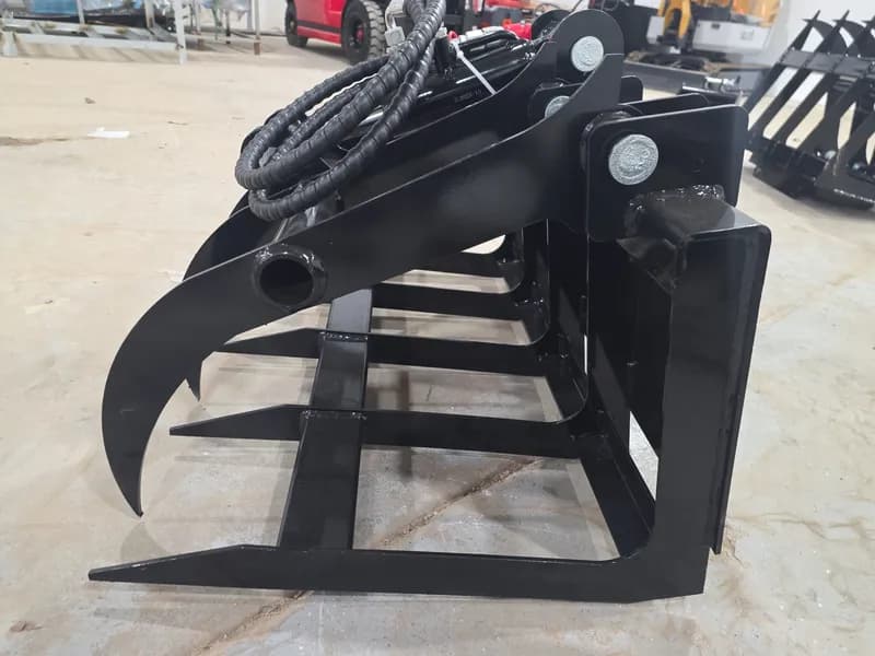 Heavy Duty Wood Grab Bucket for Mini Skid Steer , side view