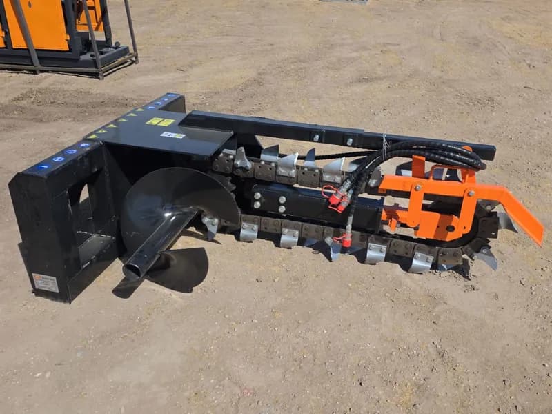 Mower King ECSSCT72 Skid Steer Trencher Attachment, side view