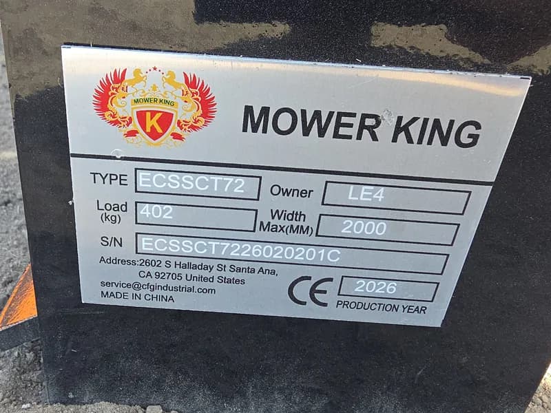 Mower King ECSSCT72 Skid Steer Trencher Attachment, rear view