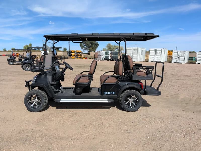 New 6 Person Luxury Electric Golf Cart SDLGC100 (Assembled) (Black)*Small hole in roof*, primary view