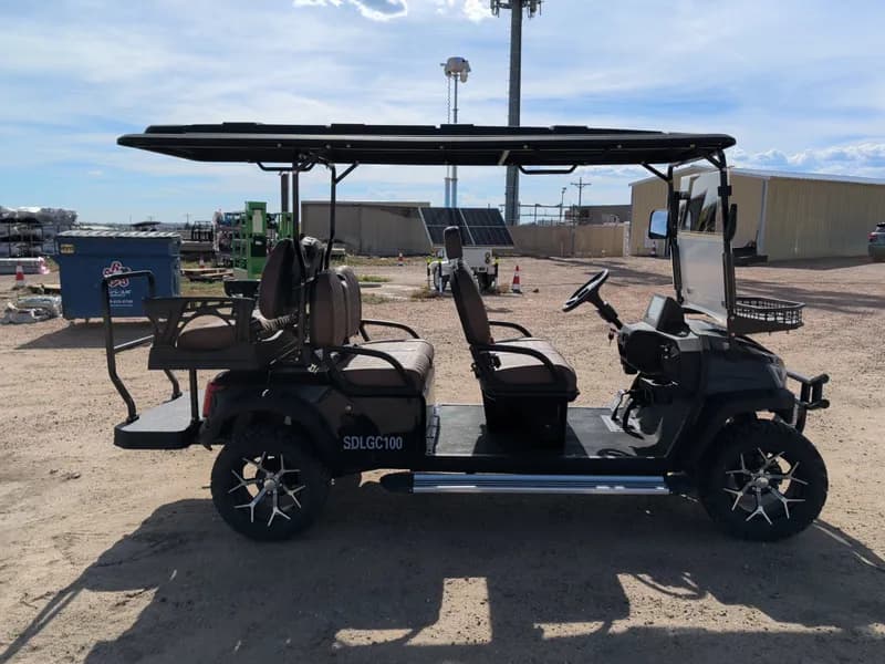 New 6 Person Luxury Electric Golf Cart SDLGC100 (Assembled) (Black)*Small hole in roof*, interior view
