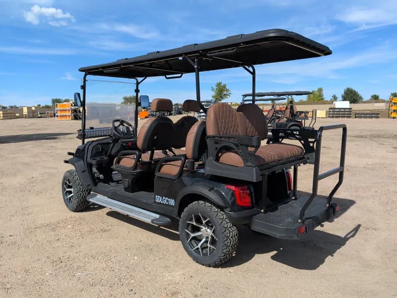 New 6 Person Luxury Electric Golf Cart SDLGC100 (Assembled) (Black)*Small hole in roof*, view 8