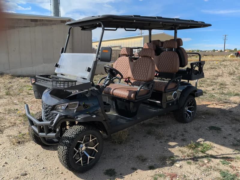Unused Captok Electric Off-Road Golf Cart 6-Person GC42S 60V Assembled (Black) , side view