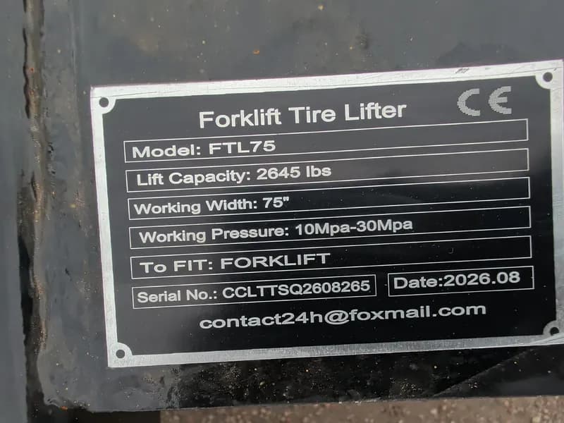 Forklift Tire Lifter FTL75 2645 lbs Capacity, detail view